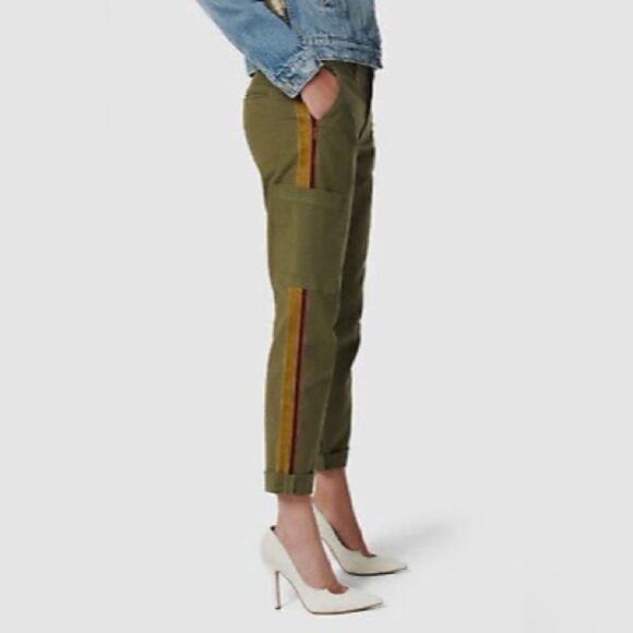 Joe’s High-Waist Velvet Side-Stripe Cargo Pant - Picture 1 of 8